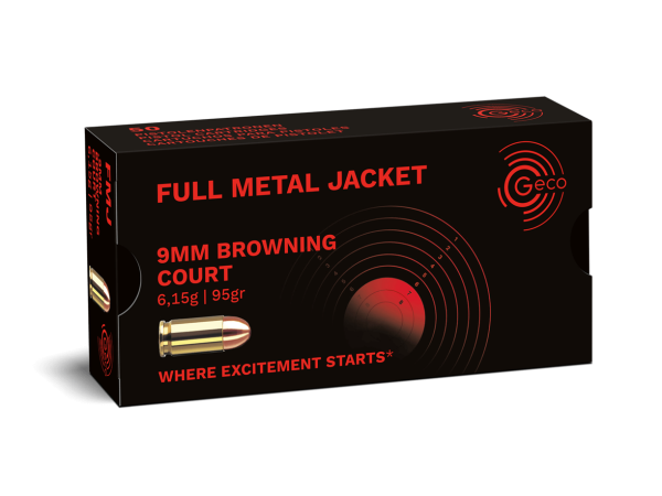 GECO 9 mm Browning Short Full Metal Jacket 95grs