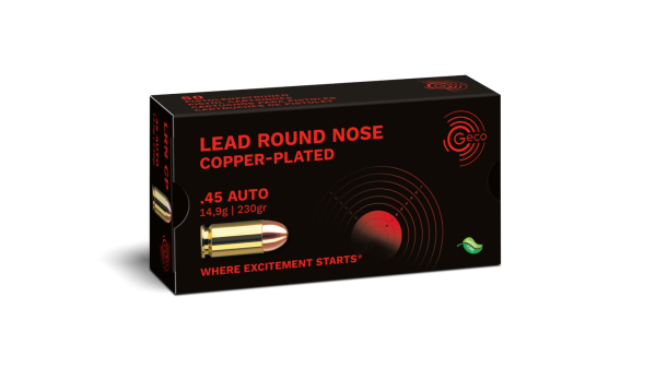 GECO .45 Auto Lead Round Nose Copper-Plated 230grs