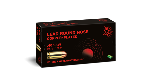 GECO .40 S&W Lead Round Nose Copper-Plated 165grs