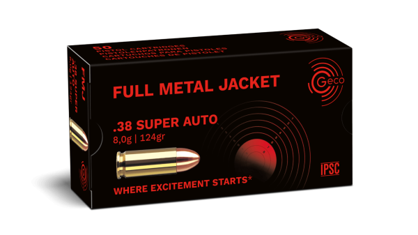 GECO .38 Super Auto Full Metal Jacket 124grs