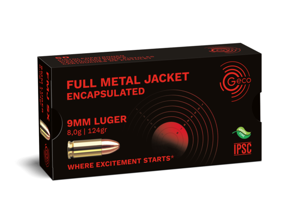 GECO 9 mm Luger Encapsulated Full Metal Jacket 124grs