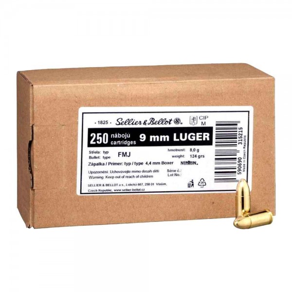 S&B 9mm Luger Vollmantel 124 grs.