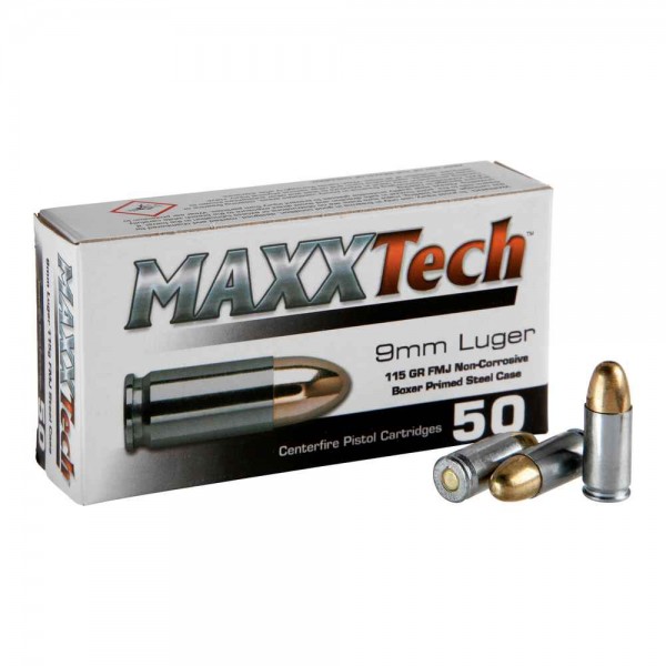 MaxxTech 9mm Luger FMJ 115grs