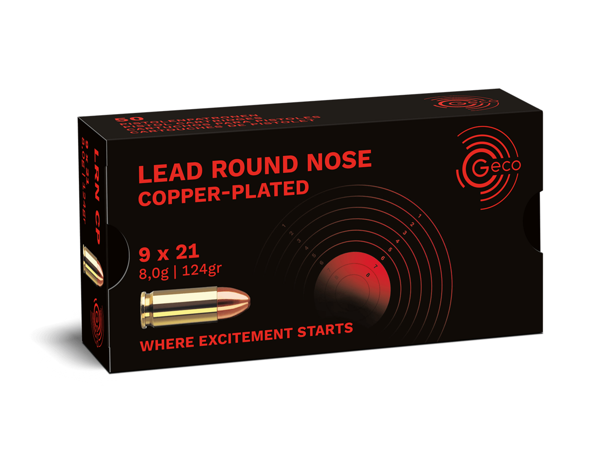 GECO 9x21 Lead Round Nose CopperPlated 124grs Spartan Arms