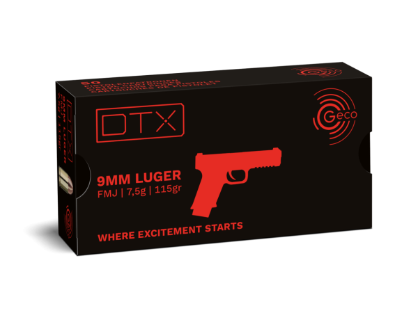 GECO 9 mm Luger Full Metal Jacket DTX 115grs
