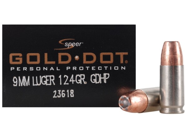 speer 9mm Luger Gold Dot 124grs